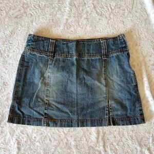 Spacegirl Y2K Blue Denim Mini Skirt with Slit